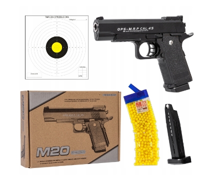 Kovová pištoľ BB gun metal el. replika + 800guličiek VYPR